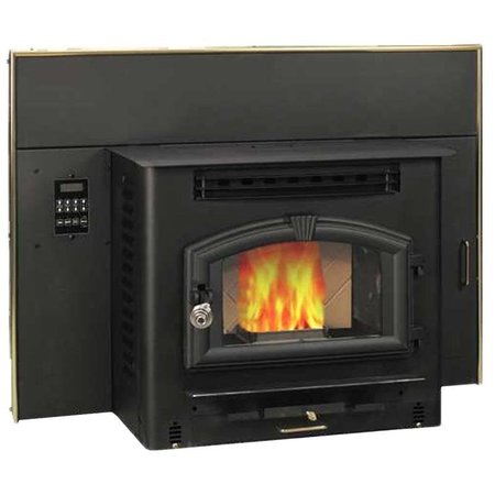 US STOVE CO Corn and Pellet Fireplace Insert Stove, 2734 in W, 31 in D, 2334 in H, 2200 sqft Heating, Steel 6041I